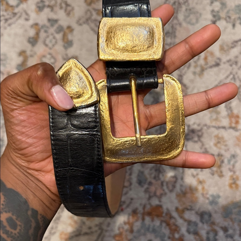 Streets Ahead  Black and Gold Women's Belt M - Picture 3 of 3